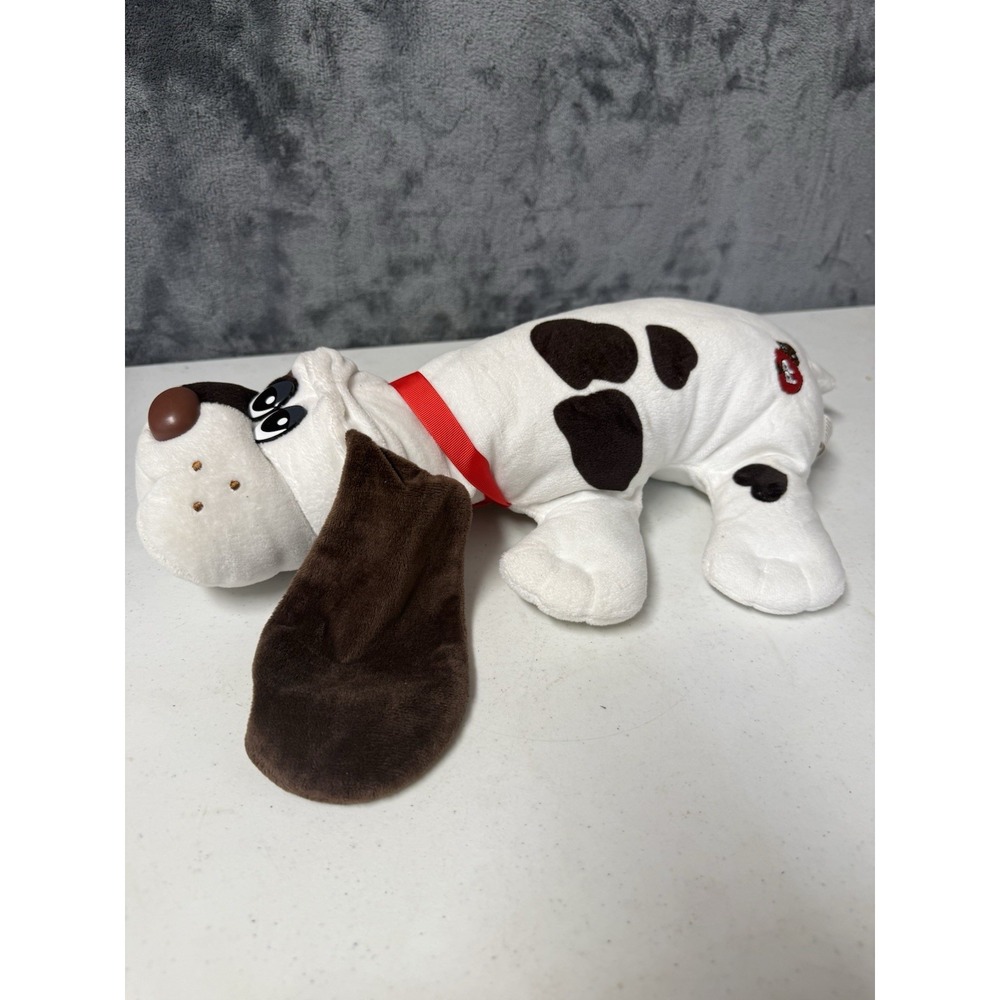 Soft Toy Plush Pound Puppies Dog. White with Brown Spots and Ears 17"